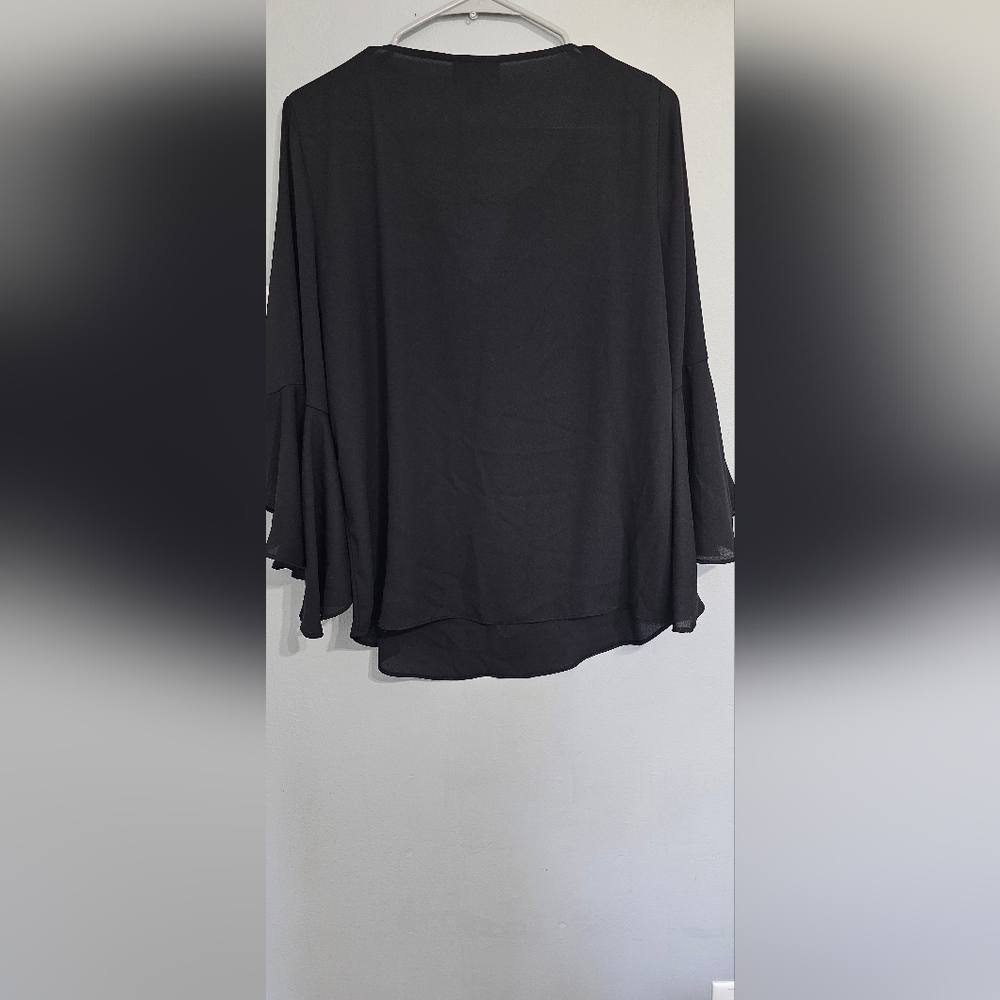 BOLD elements Elegant Black Ruffle Sleeve Blouse - image 8
